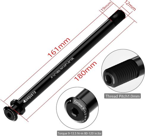1.0mm Thread Pitch Front Rear Thru Axles for Road Mountain Bicyle Suspension Forks Rigid Forks and Bike Rear Frame, 6061 Aluminium Alloy Boost Through Axle: 12mm x 120mm to 185mm Includes 8 Lengths in Kuwait