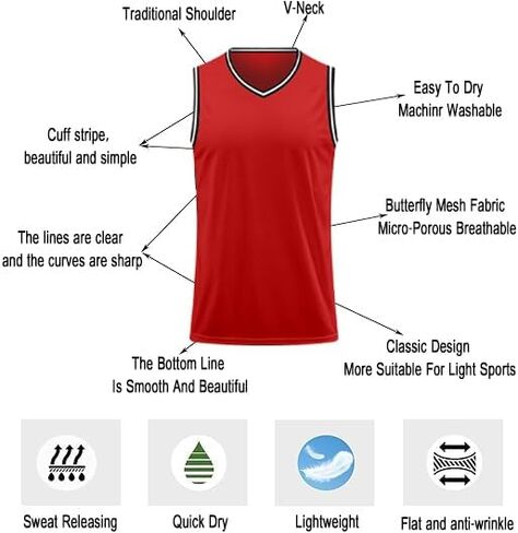 Blank Men's Basketball Jersey Cuff Stripes Team Athletic Scrimmage Uniform Mesh Sport Shirt S-3XL in Kuwait