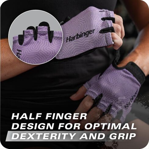 Harbinger Power Gloves 3.0 - Durable Half Finger Weightlifting Gloves with Adjustable Wrist Closure, Breathable Leather Palm, Small, Women's in Saudi Arabia