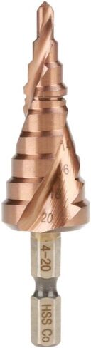 لقمة مثقاب خطوة، قطعة واحدة بمقبض سداسي حلزوني خطوة مخروطية لقمة ثقب كوبالت عالية السرعة من الفولاذ لقص الثقب بالضغط الملزمة لقمة مثقاب S (4-22 مم) in Kuwait