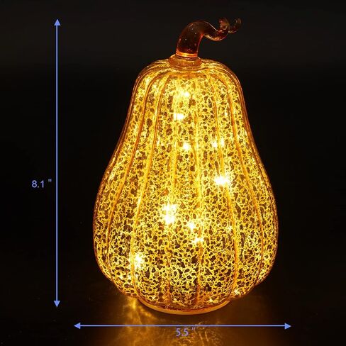 زجاج الزئبق القرع ضوء الموقت تعمل 8 بوصة الجدول محور الخريف الخريف زينة عيد الهالوين عيد الشكر اليقطين ديكور in Kuwait