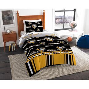 Northwest NHL Pittsburgh Penguins Unisex-Adult "Rotary" Bed in a Bag Set, Twin, Rotary