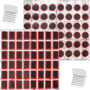 Giantree 96 Pcs Tube Patch Kits, Bike Tire Patch Kit， Lightweight Bike Tire Puncture Repair Patch Kit for Cycling Motorcycle with Two Metal Grinding Accessories (without Glue)