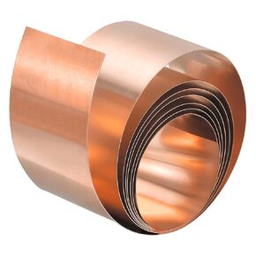 uxcell Copper Sheet Roll, 2000mm x 30mm x 0.3mm 99.9% Pure Copper Strip Metal Foil Plate for Electrical DIY Projects