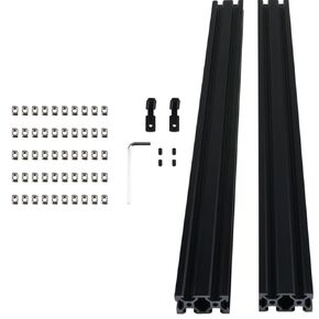 CNCYEAH Aluminum Profile Extrusion 2020 300m 4PCS V Slot Black European Standard Anodized CNC Aluminum Profile 4 Sets connectors 50PCS Nuts 1PC Spanner for DIY 3D Printer