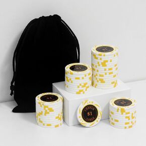 13.5 Gram Clay Poker Chip Set Texas Hold'em Casino Chips 2 Decks of Cards, Aluminum Case Dealer Buttons, for Blackjack Poker Games (500 PCE)