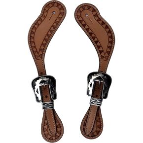 حواف السهم مُصممة يدويًا بشكل عميق ومعقد ورأس حصان غربي وأشرطة محفزة مع أبازيم مصممة محفورة. in Kuwait