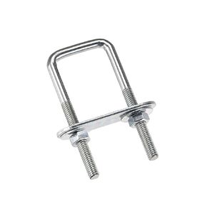 uxcell Square U-Bolts 1-1/4"(30mm) Inner Width Carbon Steel M6 with Nuts, Frame Plate, Round Washers 4 Set