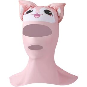 Sun Protection Women’s Balaclava Full Face Cover UV Protection Cover Face Kini for Diving Hiking Outdoor Sports in Summer Pink
