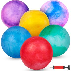 AMOR PRESENT 6 قطع من كرات الملعب، كرات نطاطة رخامية عملاقة مقاس 12 بوصة، كرات دودج بولز مطاطية، للألعاب الداخلية والخارجية، وتمارين الصالة الرياضية واليوجا، وتفضل الحفلات الرياضية in Kuwait