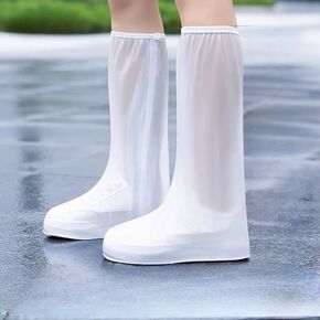 Waterproof Shoe Covers, Reusable Rain Shoe Covers, Non Slip Shoe Protector Covers, Over Shoes Covers, Outdoor Cycling Protectors for Men, Women, Kids (white, XXL)