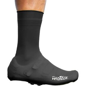 veloToze Tall Silicone Shoe Cover with Snaps - Covers Road Cycling Shoes - Waterproof, Windproof Reusable Boot-Style Overshoes for Bike Rides in Winter, Rain, Cold Weather Biking - for Men and Women