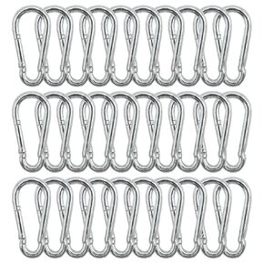 UOIENRT 30Pcs 3" Heavy Duty Spring Snap Hook, M8 5/16 Inch Galvanized Steel Snap Hook Quick Connect Clip, 500LBS Load Quick Connect Keychain Clip Suitable for Outdoor Hammocks and Gym