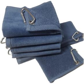 Towland 11''X18''%100 Turkish Cotton Tery Velour Golf Towels,Corner Grommet (Silver Gray, 3)