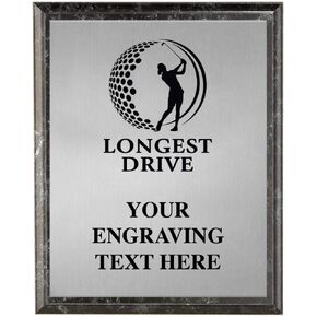 Longest Drive Golf Plaques, Personalized Golf Longest Drive Trophy Plaque Award, Great Custom Engraved Golf Awards Prime