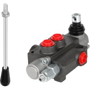 2 Spool 21 GPM Hydraulic Flow Control Valve, 3600 PSI G Ports Adjustable Relief Lever Handle Double Acting Parallel Center Tractor Loader W/Joystick Small Tractors/Tanks Loaders Log Splitters