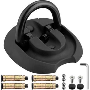 VINTEAM Heavy-Duty Ground Anchor with Spacious Internal Storage for Multiple Chain Locks, Perfect for Motorcycle and Bike Security - Features Reliable Fastening Points and Convenient Foldable Design