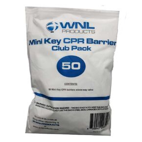WNL Products WL3110R-50 CPR Keychain Barrier Refill, Plastic Pocket Emergency Face Shield Barrier with Bite Block Refills for CPR Key Chain for First Aid or CPR AED Training (50 Pack)