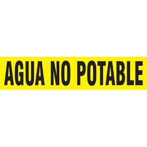 Accuform SHRPK541SSA Self-Stick "AGUA NO Potable" Pipe Marker for 3/4" to 1-1/4" OD Pipe, Black on Yellow, 1" H x 8" W