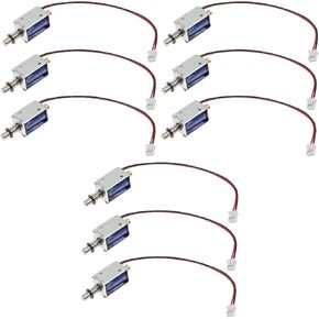 TEHAUX 9pcs Push Pull Solenoid Electromagnet, Mini Linear Actuator 12v Solenoid Frame Solenoid Magnet Actuator Linear Electromagnet Electric Soft Magnetic Material Game Console for Child