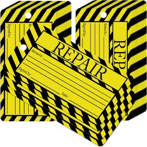 2.6 x 5.3 Inch Repair Tags Maintenance Required Tags with Wire Production Quality Control Tags - Yellow Tags for Equipment Production Quality Control Tags 100 Pack