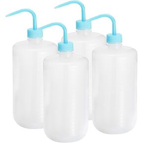 PATIKIL 1000ml Wash Bottle, 4pcs Plastic Squeeze Bottle Narrow Mouth Bottle Watering Tool Foam Bottle for Green Soap Cleaning Washing Irrigation, Purple Clear