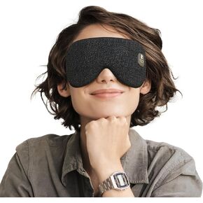 Heated Eye Mask, Cordless Heat Eye Compress for Dry Eye Stye Relax Eye Strain, Electric Warm Eye Mask for Airplane Sleeping for Women, Blackout Eye Mask for Travel, Birthday Idea for Woman/Man (Grey)