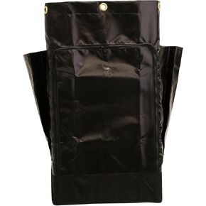 Replacement Housekeeping/GRA/Janitorial Cart Bag with Front Zipper Opening and Side Pockets, Black