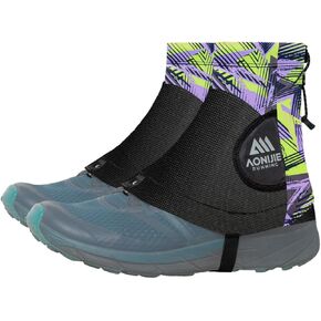 Azarxis Low Trail Gaiters Reflective Ankle Gators Protective Shoe Covers with UV Protection Breathable Sand Prevention for Women Men Youth Hiking Climbing (Purple)