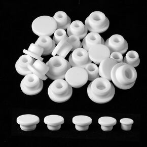 25 Pcs Silicone Stopper White Bottle Seal Plug White Silicone Plug Holes Replaceable Hole Plug End Cover Caps Reusable Salt and Pepper Shaker Plugs Round Water Table Plug for 14 16 17 18 21 mm Hole in Saudi Arabia