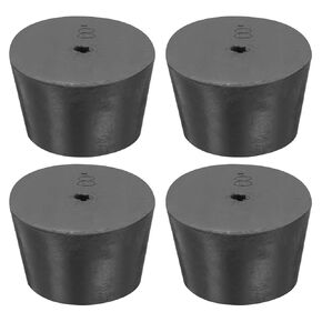 MECCANIXITY Rubber Tapered Plug 37mm to 45mm Solid Test Tubes Bungs Stopper with Hole Black for Lab Home 4 Pieces