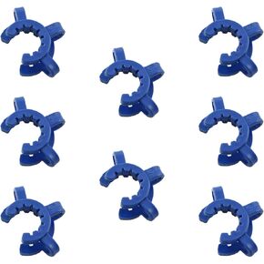 8PCS Lab Tube Clamps Plastic Tube Clamps 19mm/ 0.74 inch Blue for Glass Standard Tapered Connector Clamps Grounded Glass Connectors