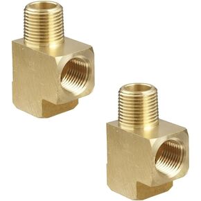 Brass Street Tee, 1/4" Male x 1/4" Female x 1/4" Female NPT, (2 Pack)