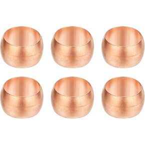 PATIKIL 19mm Tube OD Compression Sleeves Ferrules, 12pcs Copper Ferrule Fitting Compression Fitting Assortment Kit for Air Water Gas