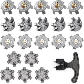 Golf Spikes 20Pcs Golf Shoe Spikes Replacements,Replacement for Most Golf Shoe spikesSuitable for Use on Lawns or Golf Courses(Built-in Golf Shoe Spike Auxiliary Tool)