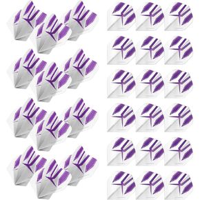 Winmau Prism Alpha White & Purple Extra Thick Dart Flights - 10 Sets per Pack (30 Dart Flights in Total)