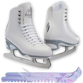 Jackson Figure Ice Skates JS150 / JS151 / JS154 - for Women and Girls Bundle with Skate Guards