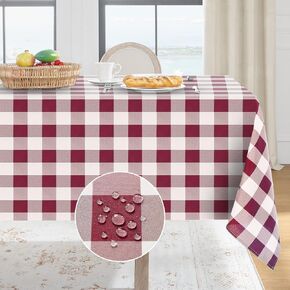 Softalker Gingham Checkered Rectangle Tablecloth - Waterproof Buffalo Plaid Table Cloth Stain Resistant Washable Table Cover for Picnic/Camping/Outdoor - Yellow and White, 54 x 78 Inch