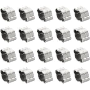 PATIKIL 30 Pack 23-27mm Double Ear Hose Clamp, 304 Stainless Steel O Clip Crimp Rings for Fuel Petrol Pipe Tube Fitting Connections, Silver Tone