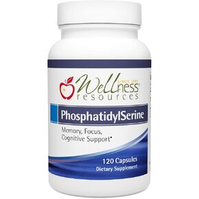 Wellness Resources PhosphatidylSerine 100mg for Focus & Memory - Soy-free, non-GMO, Vegan (120 capsules)