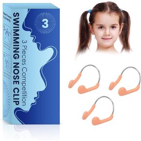 Lemon Legend Competition Swimming Nose Clip, Silicone Waterproof Pool Nose Plugs for Kids Age 7+, 3 Packs