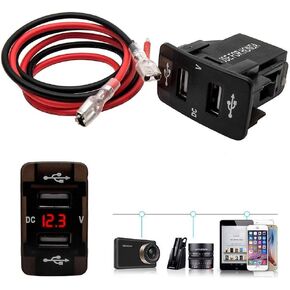 Boat Rocker Switches - MASO 6 Gang Marine Boating Toggle Rocker Switches Panel LED Light Bar + Volt Meter USB + Cig Lighter for Truck, Jeep, Boat, Marine