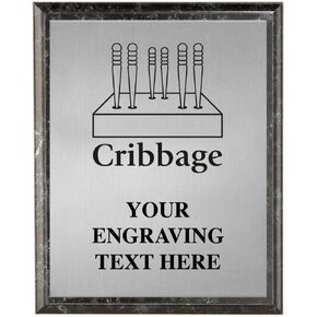 Cribbage Plaques, Personalized Cribbage Board Trophy Plaque Award, Great Custom Engraved Corporate Cribbage Gifts Prime