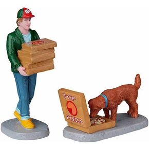 Lemax Harvest Crossing Top Pizza Delivery Set of 2