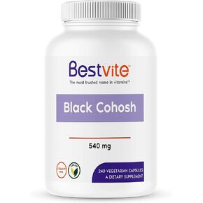 Black Cohosh 540mg (240 Vegetarian Capsules) - No Stearates - No Fillers - Vegan - Non GMO - Gluten Free