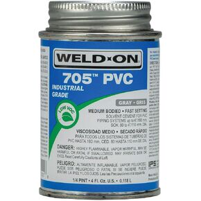 Weld-On 10100 705 أسمنت مذيب عالي القوة من مادة PVC من الفئة الصناعية - سريع الإعداد ومنخفض المركبات العضوية المتطايرة، شفاف، 1/4 باينت (4 أونصة سائلة)