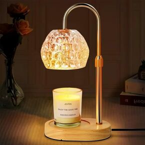 Adjustable Candle Warmer Lamp with Timer, Height and Brightness Control, Compatible with Most Candles, Dimmable Lamp Candle Warmer with 2 Bulbs, Scented Candle Warmer-Amber