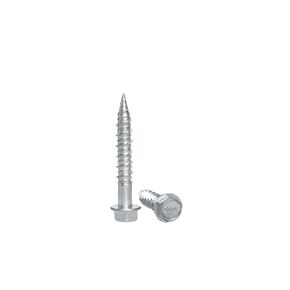 SUNKIN #14x1-5/8 inch Stainless Steel 18-8 Bi-Metal Masonry Concrete Screw Hex Head Zinc Plated 60 PCS Exllent Rust Resistance for Outdoors Projects