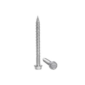 SUNKIN #14x1-5/8 inch Stainless Steel 18-8 Bi-Metal Masonry Concrete Screw Hex Head Zinc Plated 60 PCS Exllent Rust Resistance for Outdoors Projects