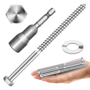 (15Sets) 1/4" x 3-1/2" Hex Head Lag Bolts, Heavy Duty Lag Screws with Washers, 304 Stainless Steel Bolts 18-8, Lag Screws Wood Screws, Partial Thread Bright Finish, 1/4 Bolt by Mywish